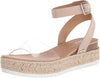 Soda Crystal Mauve Clear Open Toe Espadrilles Platform Wedge Casual Sandals