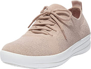 FitFlop F-Sporty Beige/Rose Gold Slip On Stretchy Mesh Low Top Fashion Sneakers