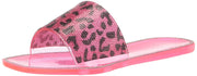 Jessica Simpson Kassime Black/Pink Combo Cheetah Embellished Jelly Slide Sandals