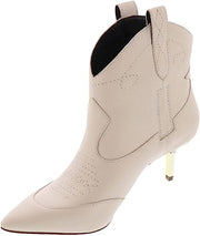 Jessica Simpson Nelda Chalk Stitched Pull On Almond Toe Kitten Heel Ankle Boots