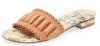 Cecelia New York Liberty Tan Floral Print Slip On Open Toe Slide Mule Sandals