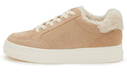 Sam Edelman Wess Cuoio Suede Lace Up Rounded Toe Fur Detailed Low Top Sneakers