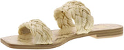 Dolce Vita Indy Lt Natural Raffia Slip On Open Square Toe Woven Straps Sandals