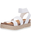 Steve Madden Kimmie White Rounded Open Toe Platform Espadrille Wedge Sandals