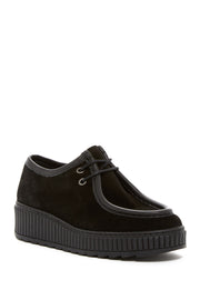 Shellys London Kyra Black Suede LaceUp Creeper Desert Oxford Platform Retro Shoe