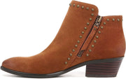 Sam Edelman Paola Frontier Brown Suede Almond Toe Studded Ankle Bootie Boots