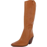 Vince Camuto Afelia Light Cognac Zipper Closure Squared Toe Western Tall Boots