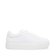 Steve Madden Women's Bass Platform Rounded toe Sneakers White Leather