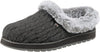 Skechers Women's Bobs Ice Angel Charcoal Fashion Slip On Fur Casual Slippers 9