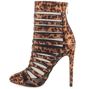 Luichiny Carried Away Leopard Sheer Mesh Stiletto High Heel Sexy Dress Boots