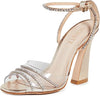 Schutz Rowenah Platina Clear Straps Crystals Ankle Strap Open Toe Heel Sandals