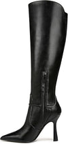 Sam Edelman Elia Black Leather Pointed Toe Stiletto Heeled Over The Knee Boots