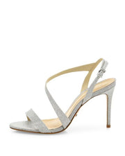 Schutz Aleria Prata Silver Glitter Wedding Metallic Sparkle Open Toe Sandals