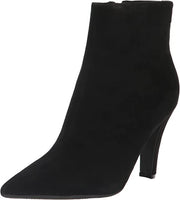 Nine West Cale9x9 Black2 Suede Kitten Heel Pointy Toe Leather Fashion Ankle Boot