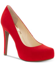 Jessica Simpson Parisah Pump Red Mousse Suede Pointed Toe Platfrom Pumps