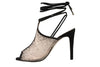 Klub Nico Margeaux Black Mesh Rhinestone Peep Toe Fashion Stiletto High Sandals