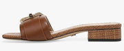 Sam Edelman Delfi Rich Cognac Slip On Open Squared Toe Block Heel Slide Sandals