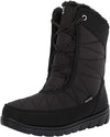 Kamik Hannah Black Rounded Toe Pull On Fur Trim Waterproof Mid-Calf Snow Boots