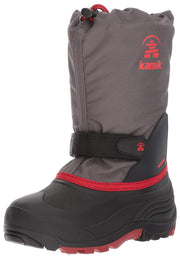 Kamik Kids Waterbug5 Snow Boot, Charcoal/Red,