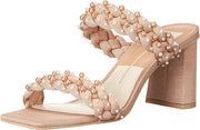 Dolce Vita Paily Blush Multi Pearls Stella Braided Straps Block Heeled Sandals 8.5