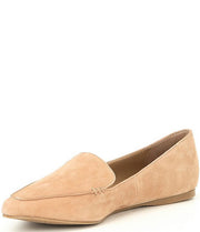 Steve Madden Women's Feather Slip On Loafer Flat Camel Suede Pointed Toe