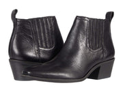 Lucky Brand Idola Pull On Block Heeled Ankle Bootie Leather Leather Western Chelsea