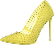 Steve Madden Vala-S Citron Embellished Printed High Stiletto Pointed Toe Dress Pumps