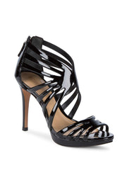 Schutz Women's Yasmine Black Patent Leather Formal Stiletto Sandals