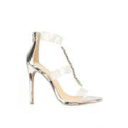 Liliana Leska-55 Silver Diamonds T-strap Clear Strap Formal Dress Sandals Pumps