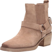 Sam Edelman Bellamie Deep Taupe Squared Toe Pull On Embellished Ankle Boots