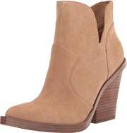 Jessica Simpson Leeshi Almond Pull On Almond Toe Stacked High Heel Ankle Boots