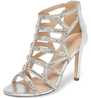 LAUREN LORRAINE Rae Rhinestone Caged Evening Dress Prom Wedding Pumps Sandals