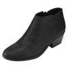 Soda Mug Black Pu Fashion Western Inside Zipper Stacked Heel Ankle Booties