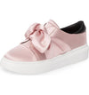 SHELLYS LONDON Edgar Pink Platform Slip-On Platform Sneaker Oversized Bow