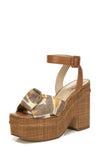 Sam Edelman Theresa Grey Multi Block Heel Ankle Strap Square Toe Heeled Sandals