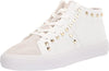 Jessica Simpson Folliah White Leather Fashion Laces Embellished High Top Sneaker