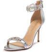 Lauren Lorraine Farla Rhinestones Open Toe Chain Ankle Strap Formal Prom Sandals