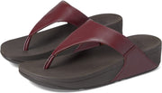 FitFlop Lulu Plummy Open Toe Slip On Flat Leather Thong Sandals