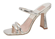 Dolce Vita Fort Light Gold Crackled Stella Slip On Open Toe Block Heeled Sandals