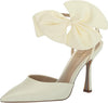 Sam Edelman Halie Pearl Ivory Pointed Toe Stiletto Heeled Bow Detailed Pumps