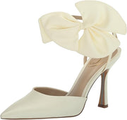 Sam Edelman Halie Pearl Ivory Pointed Toe Stiletto Heeled Bow Detailed Pumps