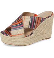 Charles David Leilani Tangerine Espadrille Synthetic Platform Wedge Sandals