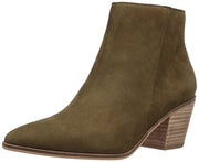 Lucky Brand linnea3 Olive Leather Pointed Heel Ankle Block Heel Western Bootie