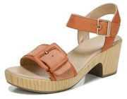 Dr. Scholl's Felicity Clay Ankle Strap Block Heel Open Toe Leather Clog Sandals