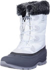 Kamik Momentum3 White Pull On Rounded Toe Waterproof Fur Trim Ankle Snow Boots