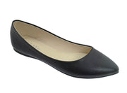 Bella Marie Angie-52 Ballet Flats, Black Pointed Toe Flat