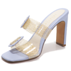 Cecelia New York Vannah Sandal PRIWINK NET GLASS Clear Open Toe High Mules