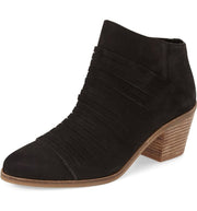 Lucky Brand Zavrina Black Suede Pointed Toe Block Low Heel Strappy Ankle Booties