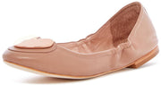 Ivy Kirzhner Candy Peony Nude Soft Calf Leather Heart Embellished Ballet Flats