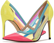 Nine West Francy 3 Neon Multicolor Pointed Closed Toe Slip On High Stiletto Pump